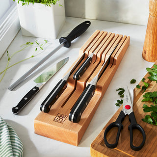 Pro Knife Set w/Beechwood In-Drawer Tray Set/10